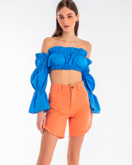 Olivia shorts denim orange | Sac & Co