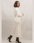 Μάξι φόρεμα με κοτσίδες εκρού | Combos Knitwear