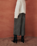 Πλεκτή παντελόνα crop ριγέ | Combos Knitwear
