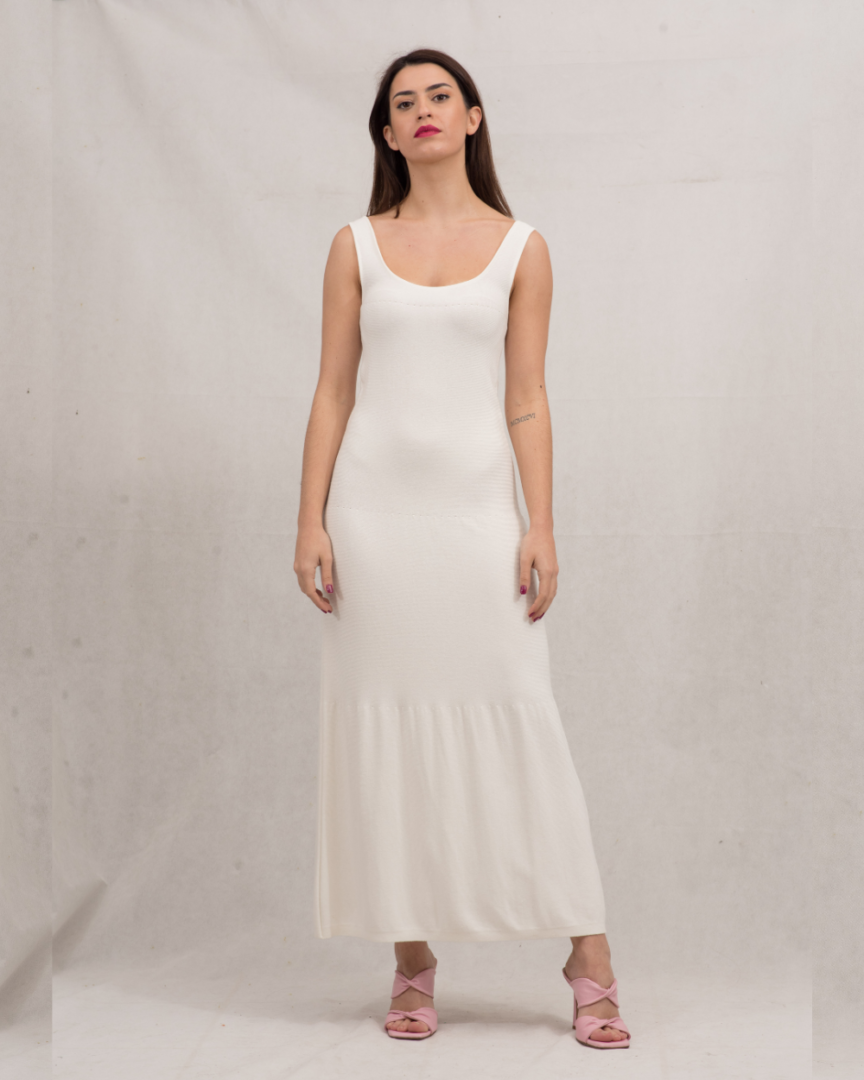 Φόρεμα πλεκτό λευκό | Combos Knitwear