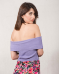 Πλεκτό τοπ off-shoulder μωβ | Combos Knitwear