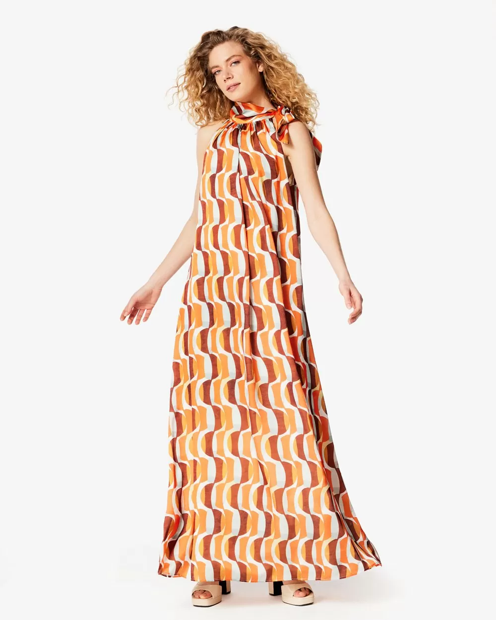 Φόρεμα maxi με παρτούς ώμους | Forel