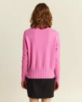 Πλεκτή μπλούζα με κοτσίδες ροζ | Forel