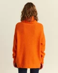 Πλεκτή μπλούζα ζιβάγκο μακριά πορτοκαλί | Forel