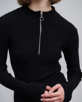Πλεκτή rib μπλούζα με φερμουάρ | Combos Knitwear