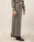Πλεκτή maxi φούστα γκρι | Combos Knitwear
