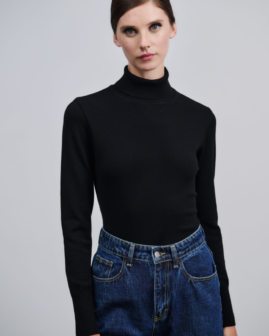 Basic ζιβάγκο μπλούζα μαύρο | Combos Knitwear