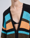 Πλεκτή maxi ζακέτα ριγέ | Combos Knitwear