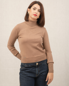 Basic ζιβάγκο μπλούζα μόκα | Combos Knitwear