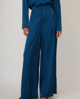 Παντελόνα σατέν μπλε | Dolce Domenica
