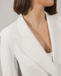 Σακάκι κρεπ σταυροκουμπωτό λευκό | Dolce Domenica