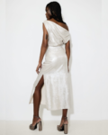 Φόρεμα midi λευκόχρυσο | Dolce Domenica